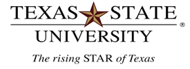 Logo for Texas State University.
